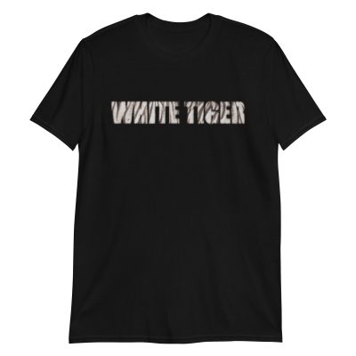 White Tiger Animal Print Unisex T-Shirt Black