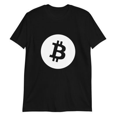 Bitcoin Symbol White Unisex T-Shirt Black