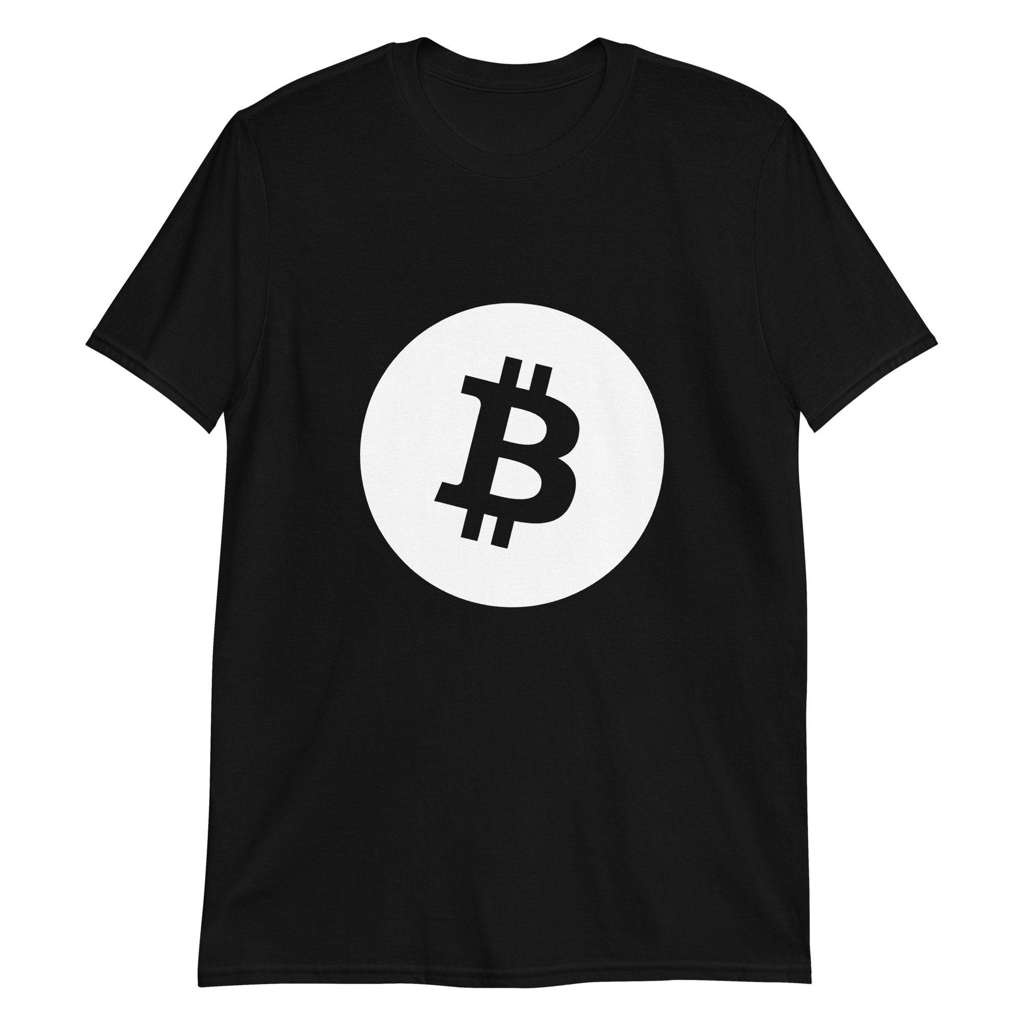 Bitcoin Symbol White Unisex T-Shirt Black