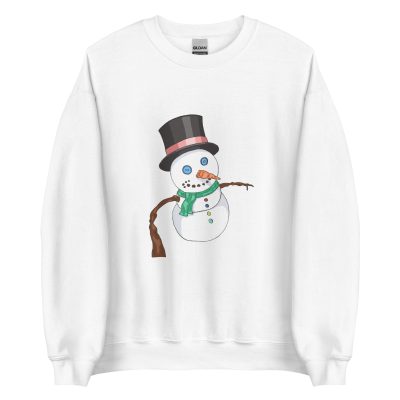 Snowman Selfie Unisex Sweatshirt White