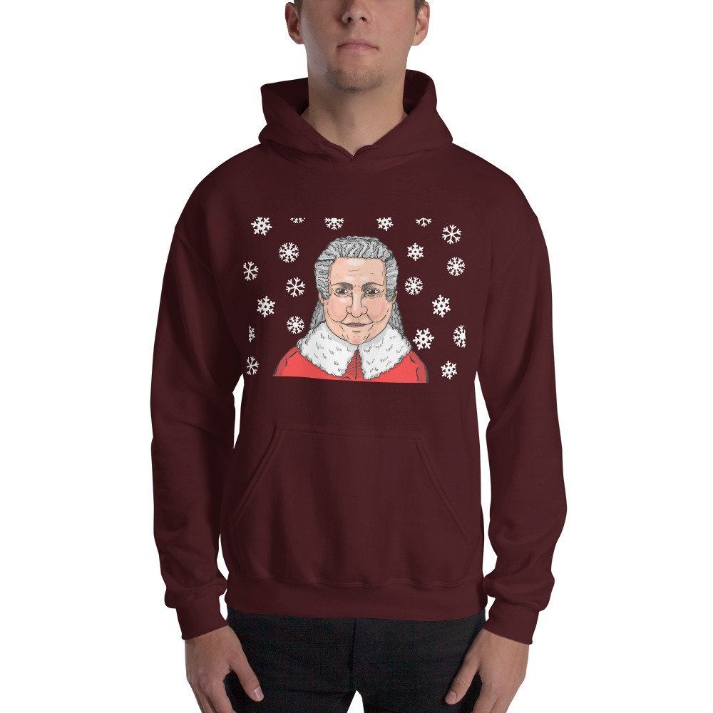 Mrs. Claus Mother Christmas 2020 Maroon Unisex Hoodie - Image 2