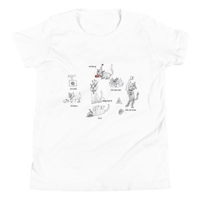 King Cat O & Royal Family White Youth Short Sleeve T-Shirt